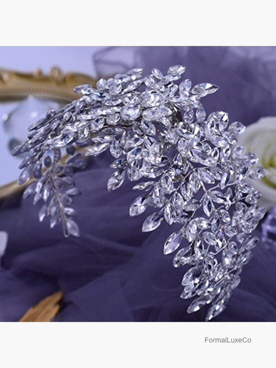 Silver Rhinestone Wedding Headband Bridal Tiara Crystal Hair Jewelry main image 6